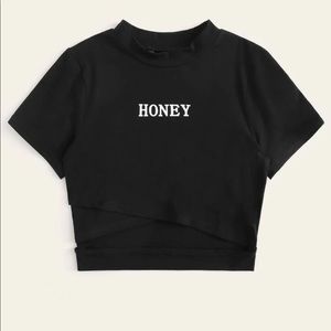 Crisscross cropped tee